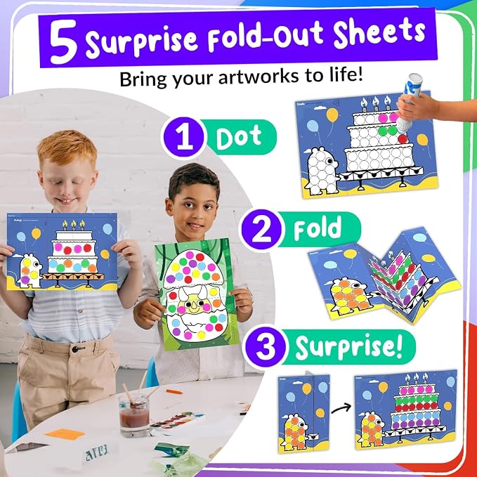 Chalkola 8 Washable Dot Markers for Toddlers - Kids Paint Dot Art Set - Image 9