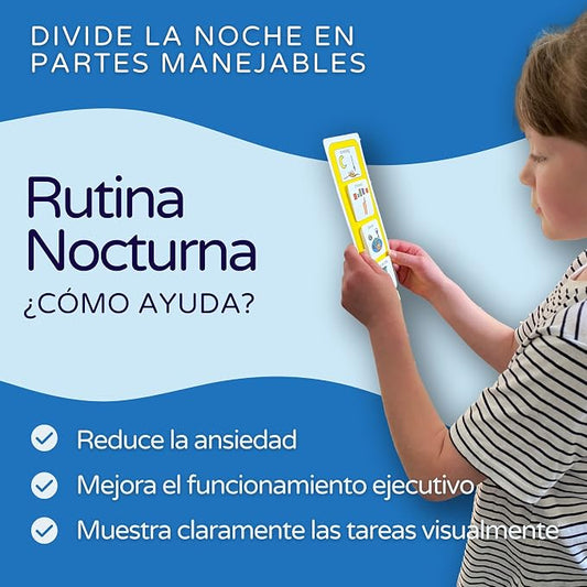 Bedtime Routine Kids Daily Schedule – Visual Schedule for Kids with Autism – Calendar Pocket Chart – Autism Learning Materials – Special Education (Spanish) - Image 2