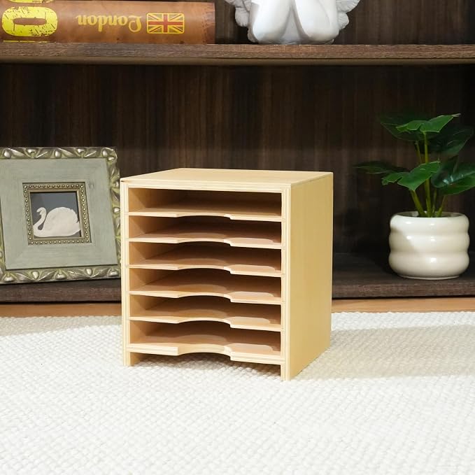 Premium Montessori Card Cabinet – 6-Layer Wooden Storage Organizer for Geometric Cards, Nomenclature & Learning Materials, Compact Classroom Organization, Homeschool Kids Ages 3-6 (No Assembly) - Image 4