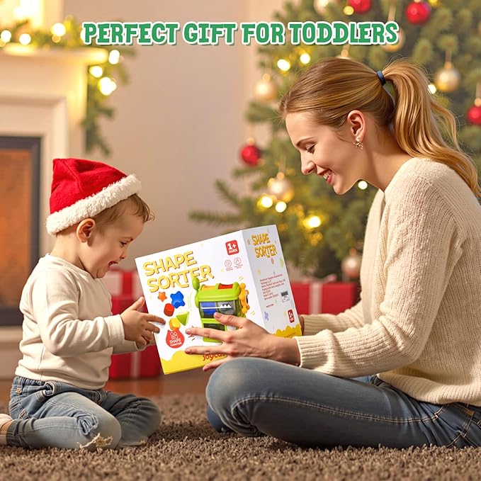 JoyCat Monster Eating The Shapes, Interactive Shape Sorter Toy for Toddlers 1-3, with 6 Rattle Shape Blocks and 2 Levers, Montessori Color Matching & Sorting Learning Toys, Gifts for 1 2 3 Year Old - Image 9