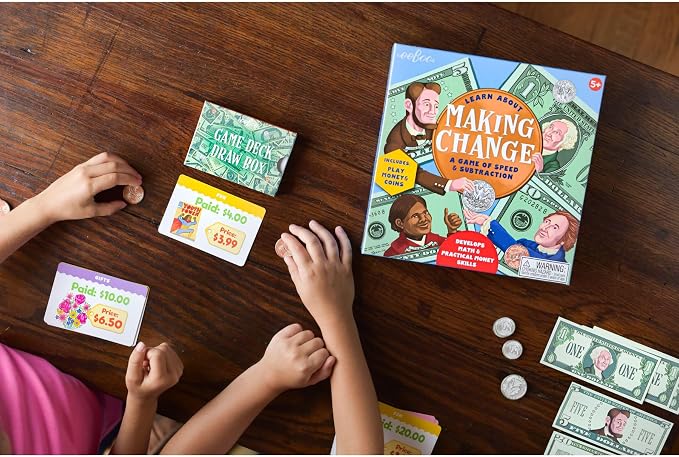 eeBoo Making Change Math Game with Play Money, Coins, Ages 5+, 2-4 Players - Image 7