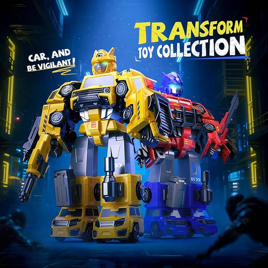 5 in 1 Transform Magnetic Construction Robot Toys Gifts for 3 4 5 6 Year Old Boys Kids, Easy DIY Assembly, Transforming Trucks Toys for Boys Kids, Ideals 3 4 5 6 Year Old Boy Birthday Gift