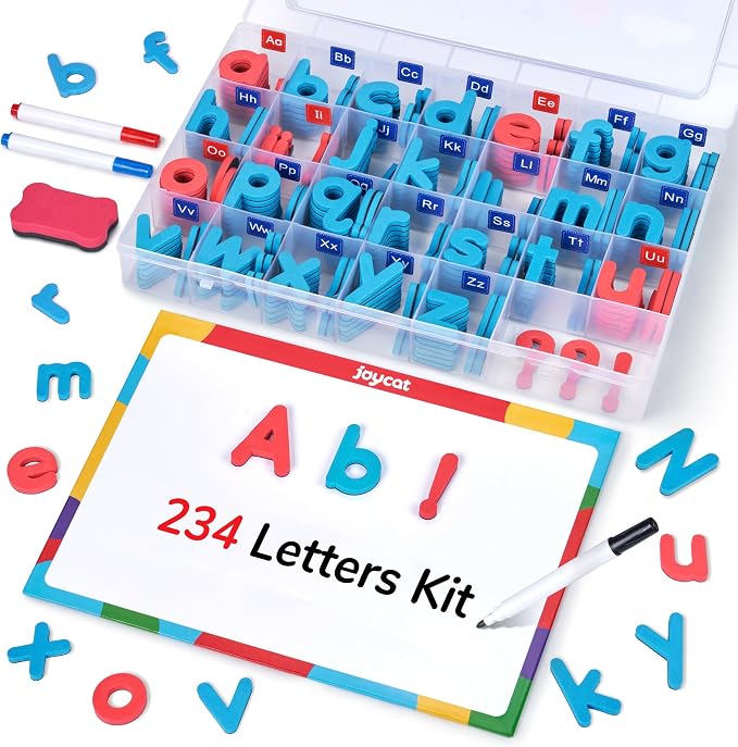 JoyCat Magnetic Letters Kit 238PCS, Double-Sided Magnet Board, Fridge ABC - Image 9