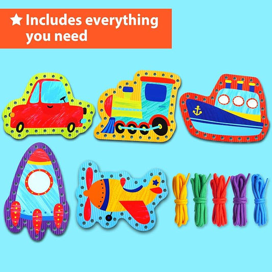 KRAFUN Transport Vehicle Lacing Cards Age 3+ | 5 Projects - Image 2