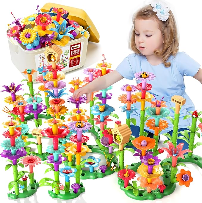 Garbo Star Flower Garden Building Toys for Girls, Educational Activity Preschool Birthday Gifts for 3 4 5 Year Old Girls, Toddler Building Stem Toys for Kids Toddlers Ages 3-5 - Image 7