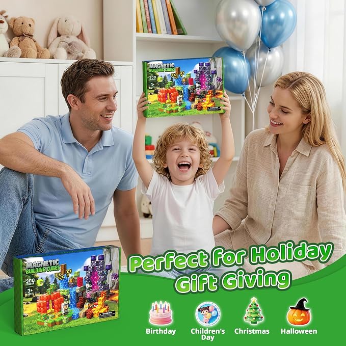 300PCS Magnetic Blocks, STEM Educational Magnet Building Cubes - Image 7