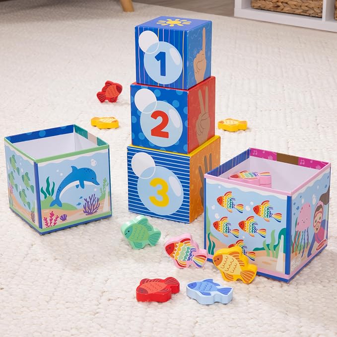Melissa & Doug Ms. Rachel Sort & Count Nesting Wooden Blocks Toy - Image 9
