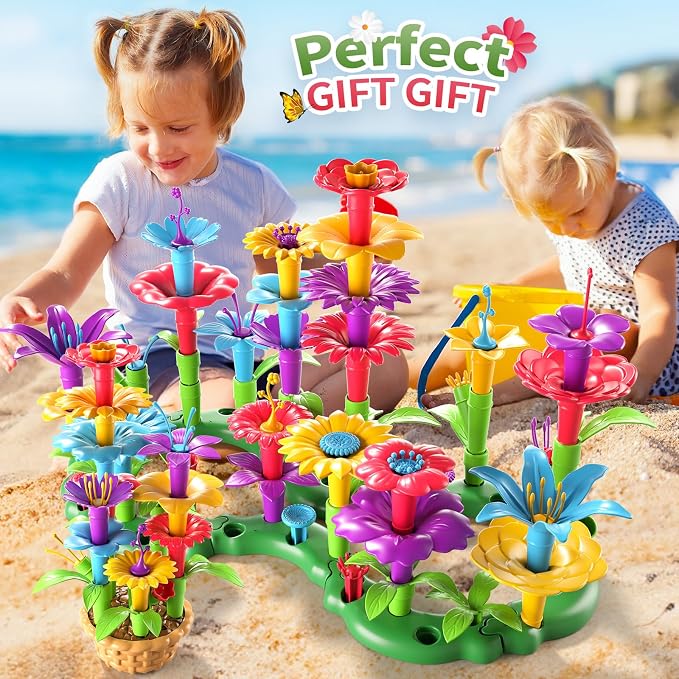 Garbo Star Girl Toys for 3 4 5 6 Year Old Girls Birthday Gift, Flower Garden Building Toys Set for Girls Toddlers Kids Ages 3-5, Building Educational Stem Toys - Image 7