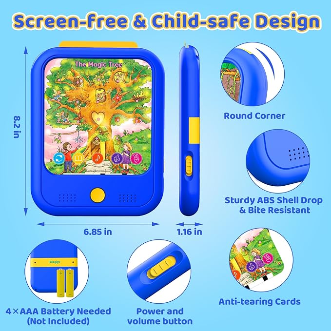 Kids Learning Tablet Bilingual, Montessori Educational Learning Toys for Toddlers 2-5 Year Olds, with 2000+ Words and Games, Speech Therapy Autism Toys, 2 3 4 5 Year Old Boy Girl Birthday Gift(Blue)
