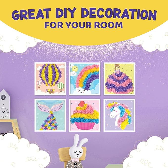 jackinthebox Poke Poke Art – Magical Theme, Mess-Free Fabric Art and Craft, Flower Pressing Kits, Gift for Kids, Girl Gifts, DIY Activity Boy Gift, Toys for Girls and Boys Ages 4 5 6 7 8