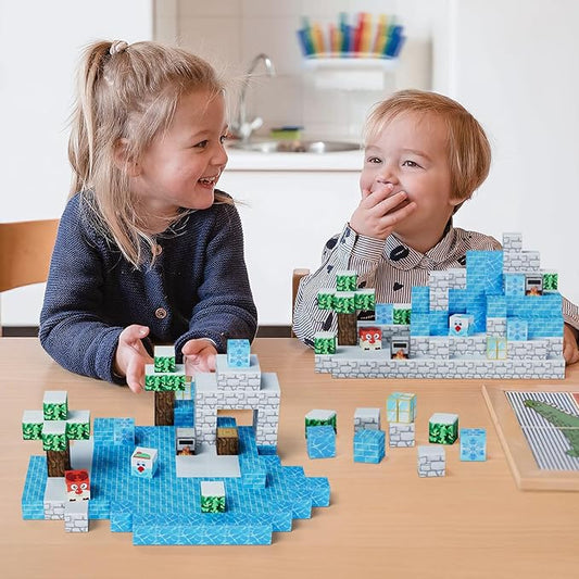 OUGUI 54PCS Magnetic Building Blocks Set for Kids Magnet Cubes Constructions Toys STEM Montessori Stacking Toy Toddlers Sensory Christmas Birthday Gifts for Boys Girls Age 3 4 5 6 7 8 9 10
