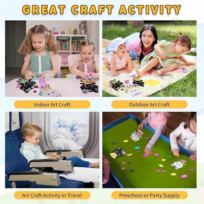 VKPI 4 Pieces Cats Foam Art Crafts Gift Kit, Creative Make Your Own Kittens, Cartoon Foam Paper Craft Projects for Kids Ages 4+ Toddler, Preschool Learning Toy for Birthday Party Favor Supplies - Image 6