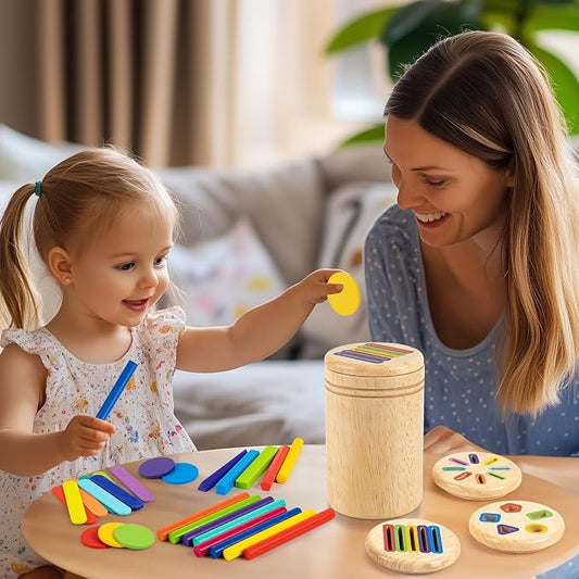 Montessori Toys for 3 4 5 Year Old, 4 in 1 Wooden Color Sorting Toys, Preschool Learning Activities Fine Motor Skills Sensory Toys for Toddlers - Image 2