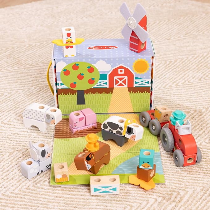 Melissa & Doug Blockables Farm & Farm Friends 2-Pack Bundle Set - Image 9