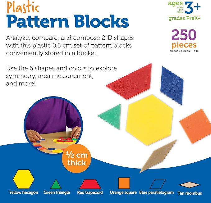 Learning Resources Plastic Pattern Blocks - Image 6