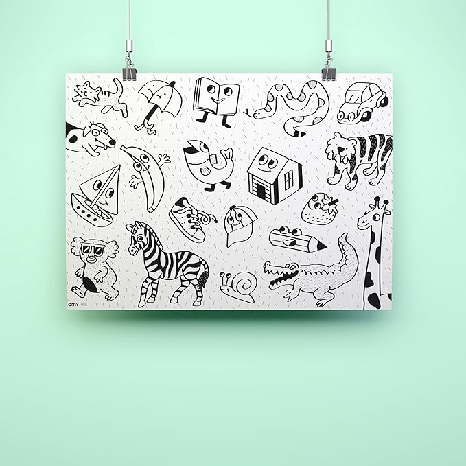 Omy Giant Coloring Poster – My First Art Poster - Easy & Creative Beginnings | Fun & Simple Designs for First Coloring Experiences | 40 x 28 Inches | Creative Play, for Kids, Teens & The Whole Family