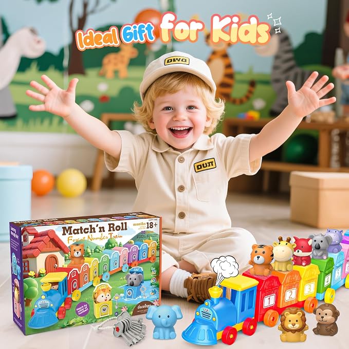 Animal Montessori Learning Toys for 2 3 4 5 Year Old Kids, Toddler Animals Train Locks & Keys Matching Toys Counting & Sorting Trains Set, Preschool Toy Boys Girls Christmas Birthday Gifts Age 2-4 3-5 - Image 7