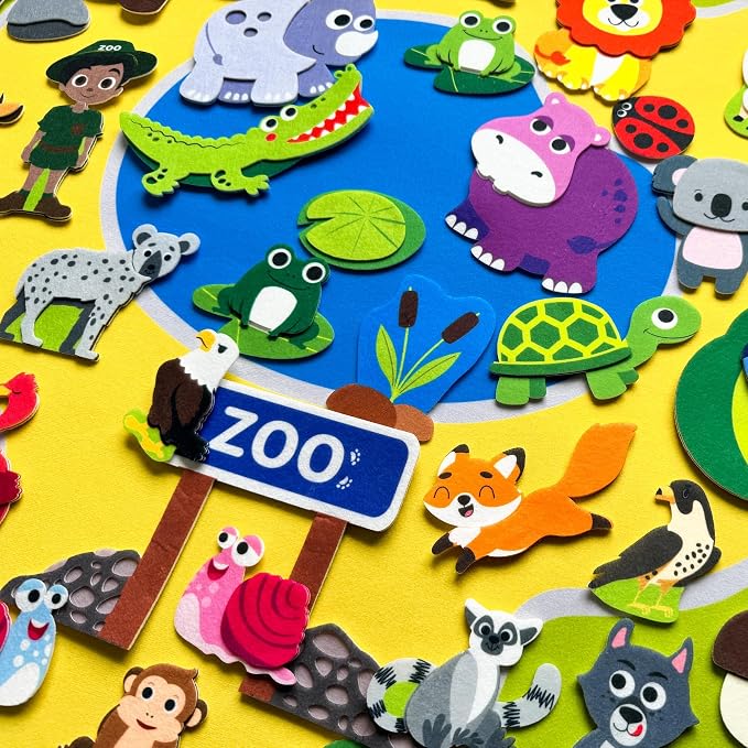 Quokka Zoo Felt Board for Toddlers 51 Pcs - Double-Thick Story Set - Image 8