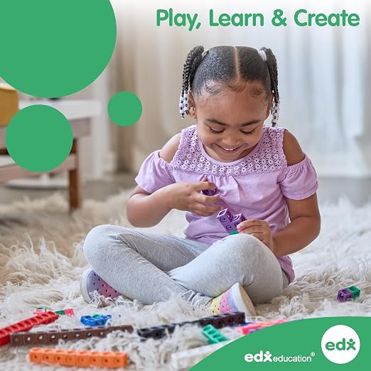 edxeducation Math Cubes, Set of 100 Counting Blocks, 5 Shapes and 10 Colors - Image 9