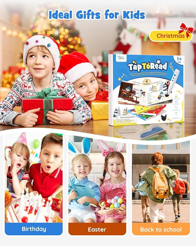 TEKFUN Musical Word Talking Pen Book Set, Interactive Audio Sound Books, Learning Education Toys, Early Educational Autism Therapy Birthdays for Toddlers Kids 1 2 3 4 5 - Image 8