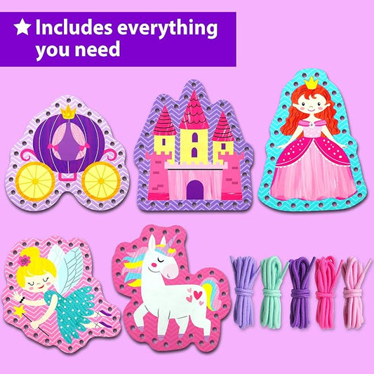 KRAFUN Princess & Castle Lacing Cards Age 3+ | 5 Projects - Image 2