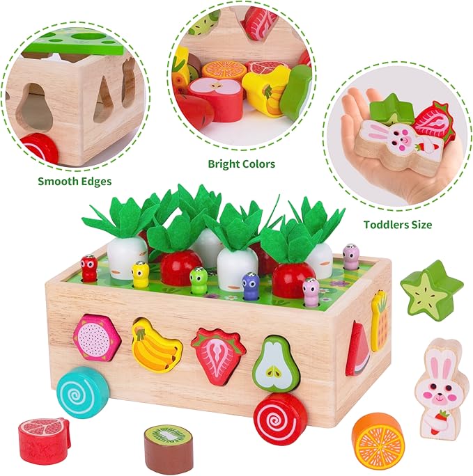 Toddlers Montessori Wooden Educational Toys for Boys Girls Age 1-3 Year Old - Image 8