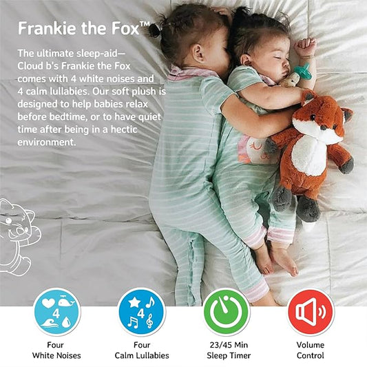 Cloud b Sound Machine with White Noise Soothing Sounds | Cuddly Stuffed Animal | Adjustable Settings and Auto-Shutoff | Frankie The Fox™
