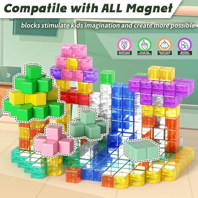 Magnetic Blocks Building Toys Gifts for Kids Aged 3+ Year Old Boys Girls - Image 7