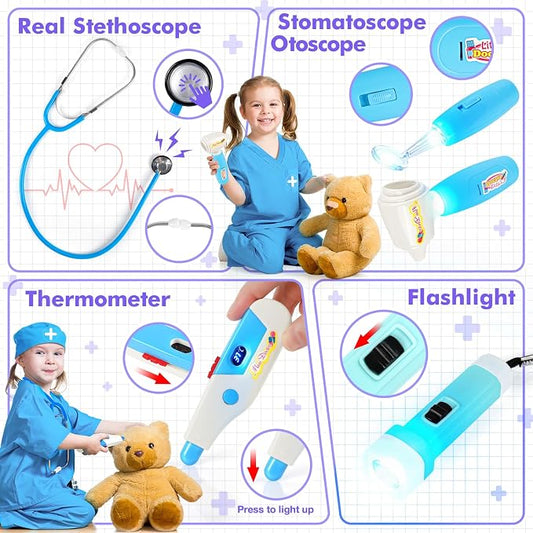 IVENRXIU Kids Doctor Play Set with Stethoscope,Doctor Kit for Kids Ages 3-5 - Image 2