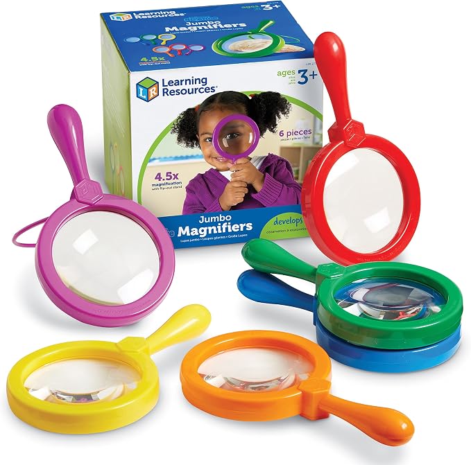 Learning Resources Jumbo Magnifiers - 6 Pieces, Ages 3+ Toddler Learning Toys, Exploration Toys for Kids, Magnifiers for Kids - Image 7