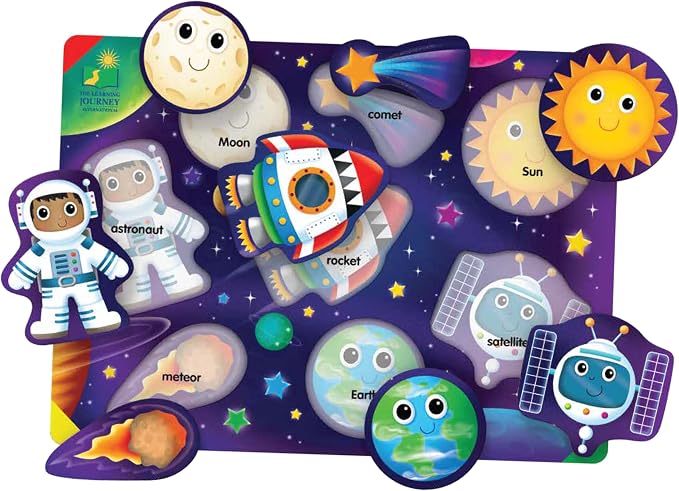 The Learning Journey Space Puzzle Lift & Learn - 26 Pieces - Cardboard, Outer Space Theme for Toddlers 2-5 Years - Image 9
