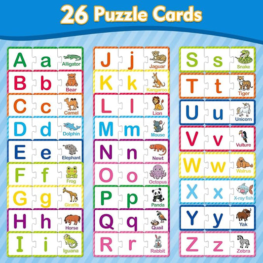 Kasfalci Alphabet Puzzle Flash Cards, Back to School Supplies, 78 PCS ABC Flashcards for Kids, Alphabet Learning Toys for Toddlers, Preschool Kindergarten Activities Classroom Must Haves - Image 2