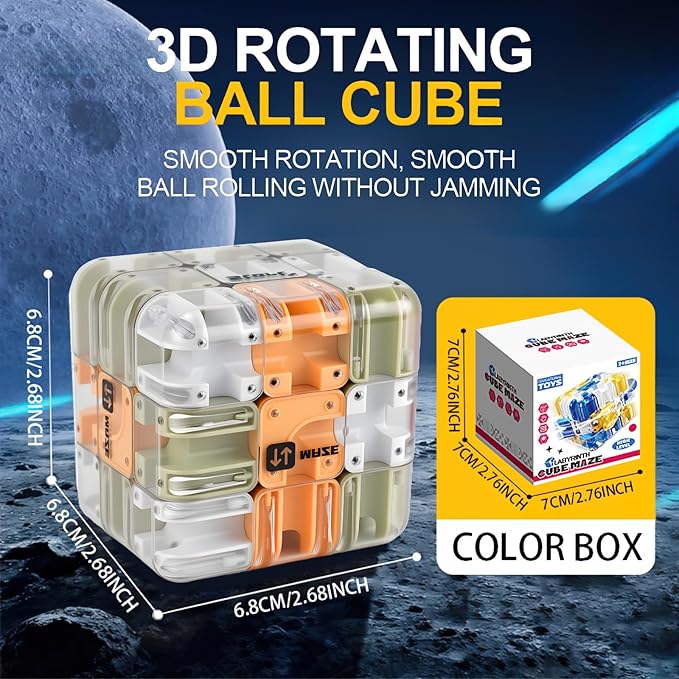 3D Cube Puzzles for Kids - Brain Teaser Puzzles Boys Toys Age 8-10 Educational Learning Toys for Logical Thinking, Puzzle Maze Cube for Grandkids Stocking Stuffers for Kids (Green)
