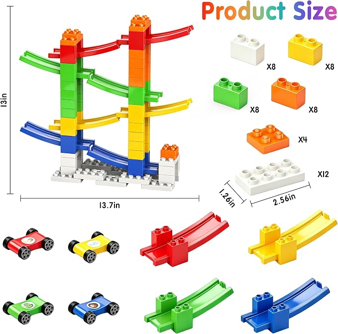 DIY Building Blocks Car Ramp Race Track Toy for Boys Ages 3+, STEM Gift - Image 9