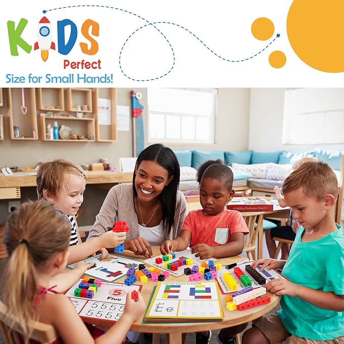 Torlam Math Cubes Math Manipulatives Activity Set, Counting Toys Snap Linking Cube for Kids Kindergarten Learning Activities - Image 6