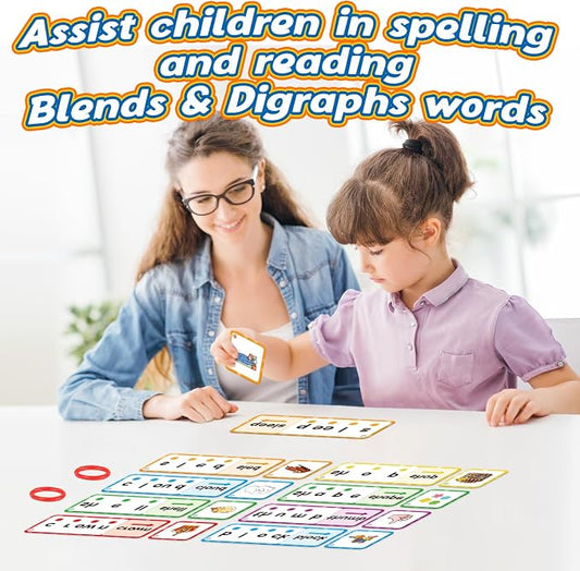 Kasfalci Blends & Digraphs Cards,Phonics Games,Speech Therapy Toys for Toddlers Kids,Learn to Read,Spelling Reading Learning Sight Word Games,kindergarten Preschool Learning Activities,Educational Toy - Image 2