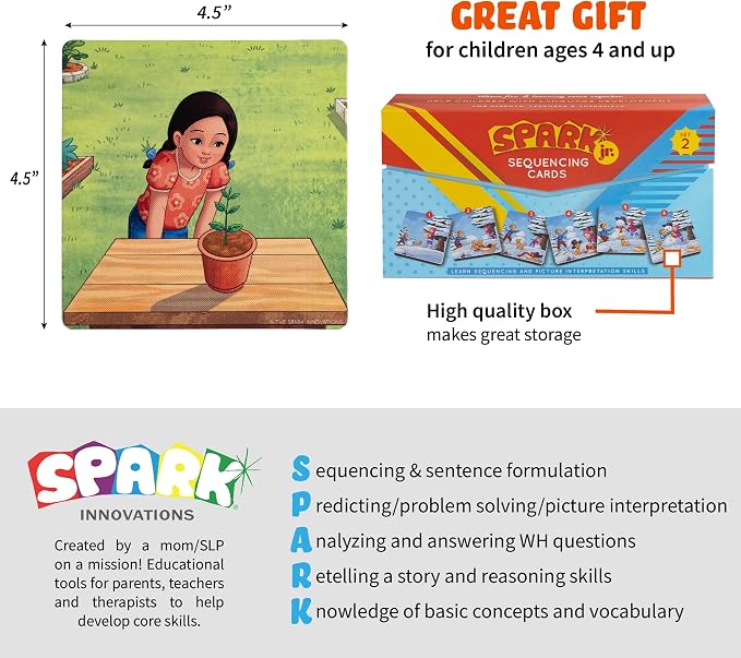 SPARK INNOVATIONS Sequencing Cards, Speech Therapy, Autism Therapy, SEL, Problem Solving, Social Skills, Picture Cards, ESL, English Language Learners (Set 2) - Image 7