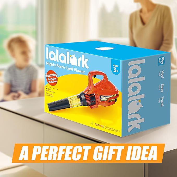 lalalark Mighty Force Kids Leaf Blower, Kids Gardening Set with Realistic Sounds, Lights and Wind, Outdoor Toys for Toddlers 3-5, Role Play Toys, Toddler Birthday Gift by JOVA
