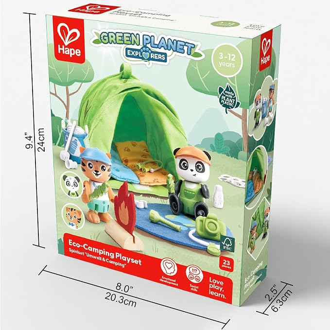 Hape Eco-Camping Playset, Green Planet Explorers | Pretend Outdoor Toys for Kids, for Children Ages 3+ Years - Image 7