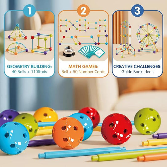 COUOMOXA 253 Pcs STEM Building Toys with Sound Bells - Image 2