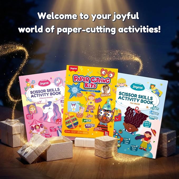 JoyCat Scissor Skills Activity Kit, Toddler Scissors Ages 3-5, Holiday - Image 9