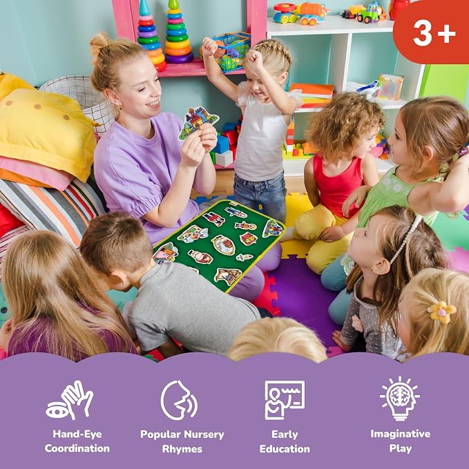 CHEFAN Felt Board for Toddlers,4 Sets Flannel Board Stories for Preschool Activity,Little Red Hen,The Ant and The Grasshopper,The Goose that Laid The Golden Egg and The Emperor's New Clothes - Image 7