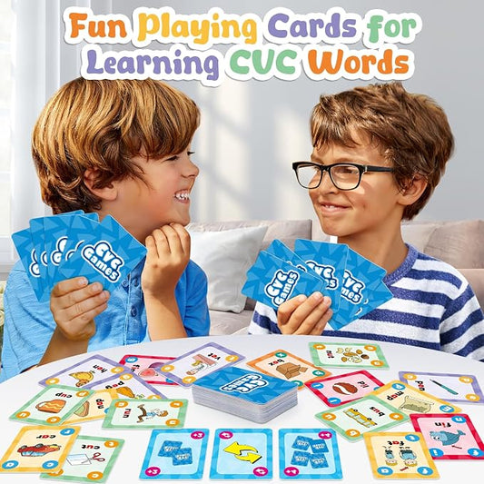 Torlam Phonics Games for Kids, CVC Word Games Learn to Read Spelling Reading Sight Word Flash Cards, Speech Therapy Toys Kindergarten Classroom Must Have Learning Activities Homeschool Supplies - Image 2
