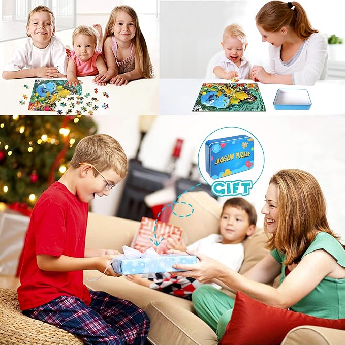 LELEMON 100 Pieces Underwater World Jigsaw Puzzles for Kids Ages 4-8 Year Old Dolphins Fishes Jigsaw Puzzle for Children Boys Girls Learning Ocean Educational Puzzles Toys - Image 7
