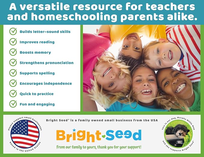 Bright Seed Phonics Flash Cards, Learn to Read, 120 Phonics Cards - Image 6