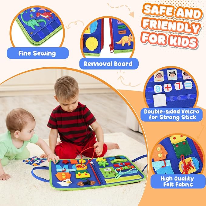 Toddler Busy Board - Busy Book Montessori Toys Ages 3+, Fine Motor Skills - Image 8