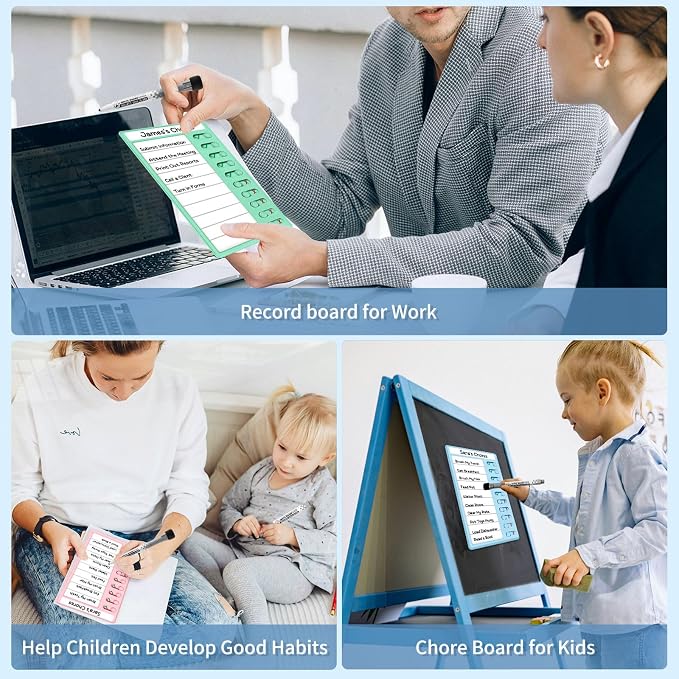 4 Pcs Chore Chart for Kids Multiple Kids Dry Erase Board for Fridge, Magnetic Visual Schedule, My Chores Slider Chart Plastic to Do List ADHD Tools, Sliding Routine Chart, Daily Checklist - Image 6