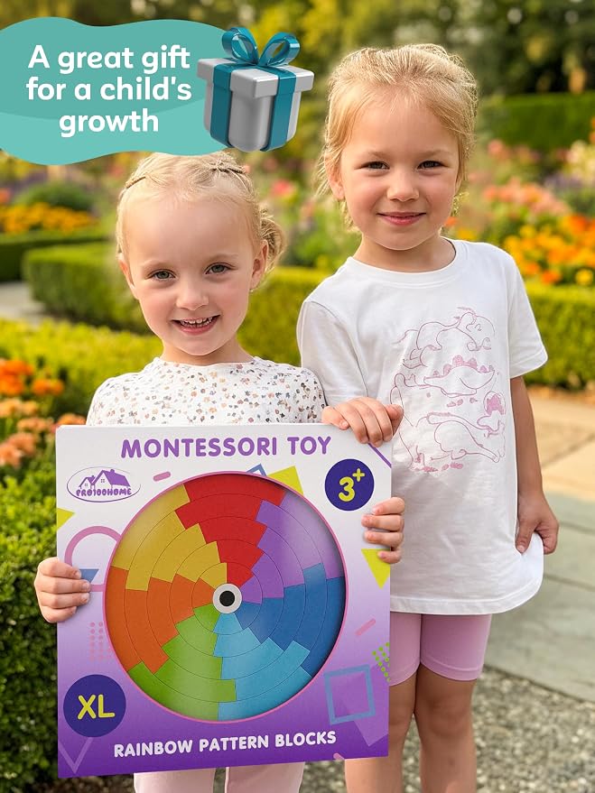 Montessori toys Wooden Pattern Blocks Tangrams for Kids 3-5 Years Old XL - Image 8