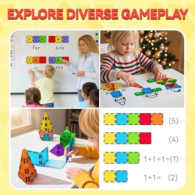 VigorFun Magnetic Tiles Building Toys Set with 8 Magnetic Blocks for Kids - Image 7