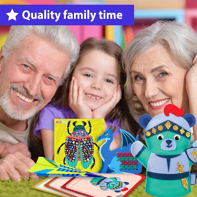 KRAFUN Toddler Beginner Art & Craft Kit Ages 3-5 | 10 Envelopes - Image 7